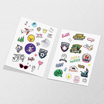 Stickers vinyle monomère blanc planche